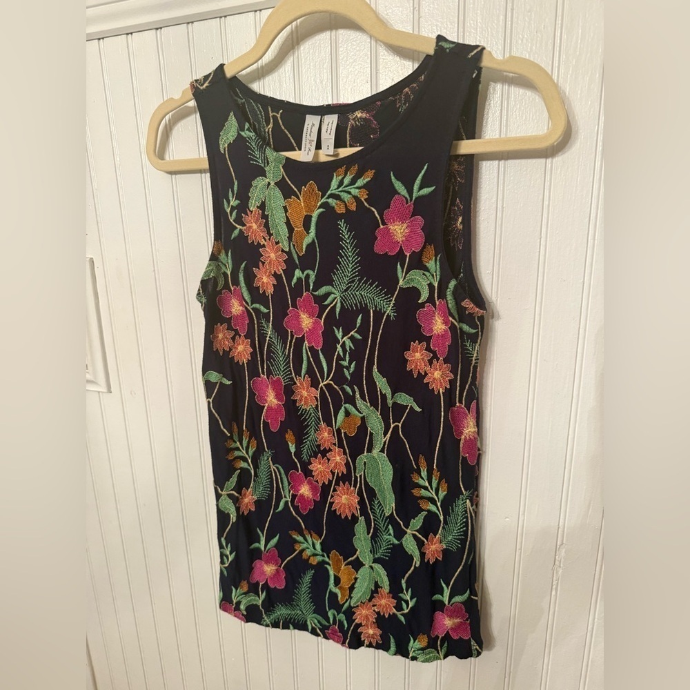 Anthropologie Meadow Rue Cartagena Embroidered Tank Top